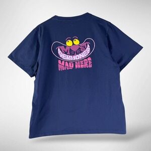 Disney x UNIQLO Cheshire Cat Graphic T-Shirt Navy XL Alice Mad Here